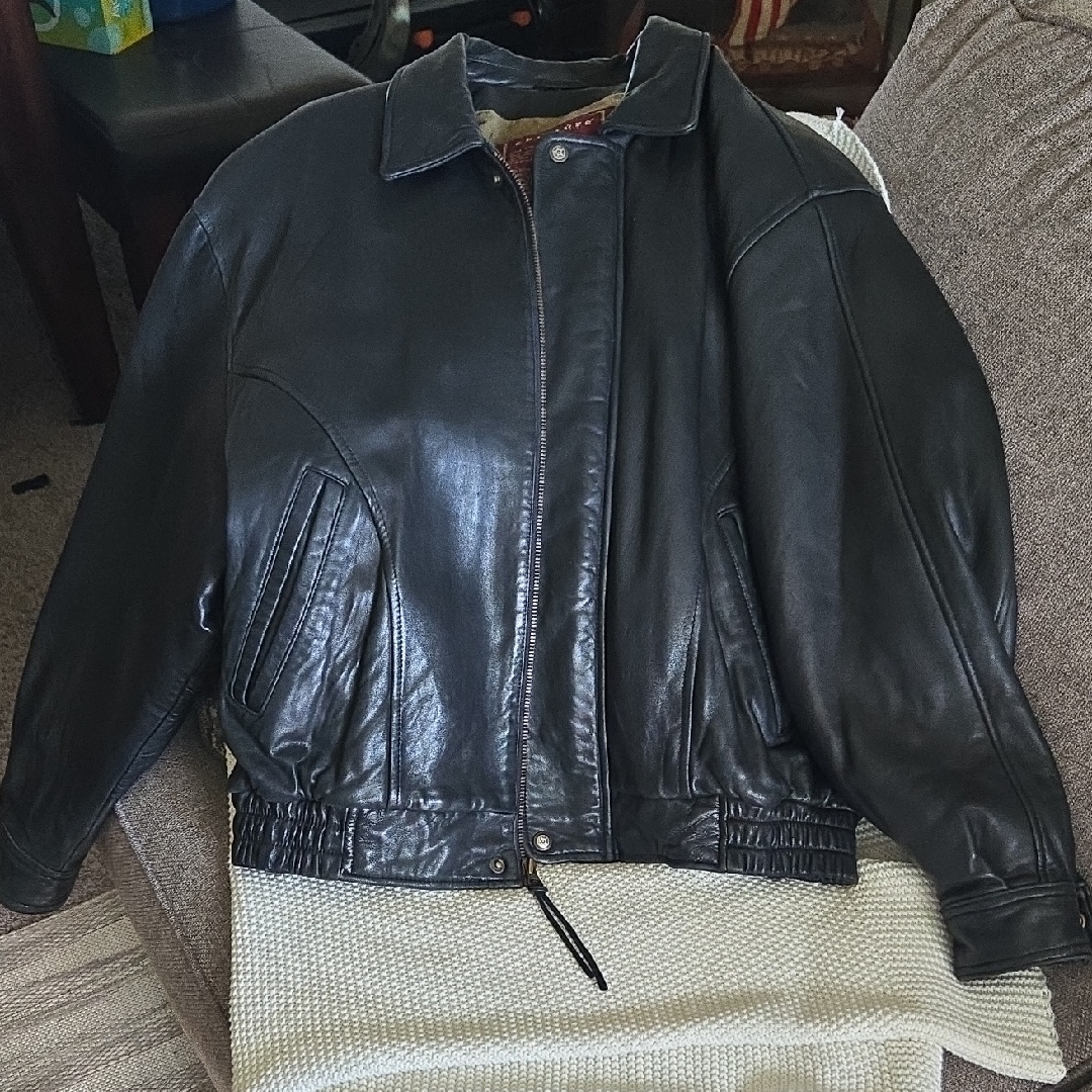 Vintage Couture By J. Park Men's Black Lamb Leather Jacket Size Xl Mens